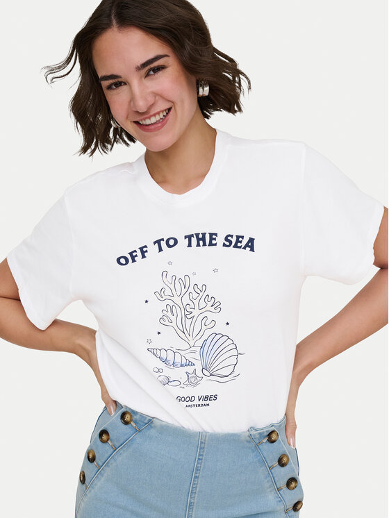 ONLY ONLY Camiseta Celine 15374989 Blanco Regular Fit