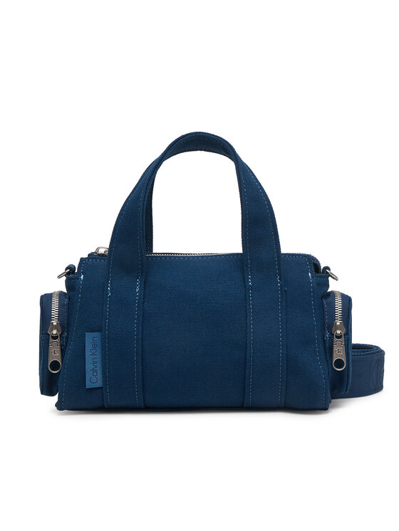 Calvin Klein Ročna torba Calvin Klein Webbing Strap Canvas Pocket Bag LV04F3464G Modra