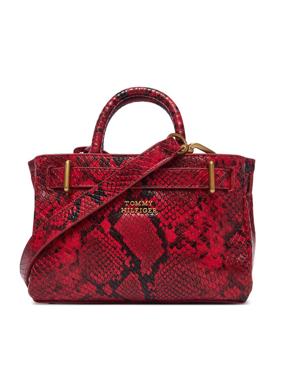 Tommy Hilfiger Rankinė Tommy Hilfiger American Icon Micro Tote Snake AW0AW18820 Raudona