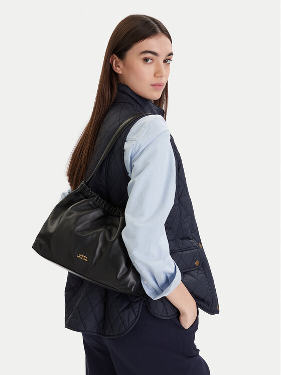 Tommy Hilfiger Borsetta Tommy Hilfiger Soft Leather Shoulder Bag AW0AW18307 Nero
