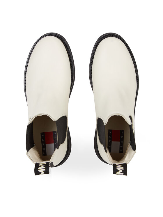 Tommy Jeans Kotníková obuv s elastickým prvkem Tommy Jeans Tjw Chelsea Flat EN0EN02311 Bílá