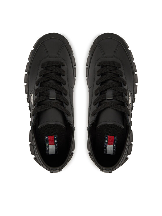 Tommy Jeans Laisvalaikio batai Tommy Jeans Tjw Platform Sneaker Leather Lc EN0EN03165 Juoda