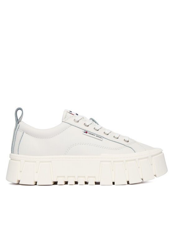 Tommy Jeans Snīkeri Tommy Jeans Tjw Vulc Flatform Leather EN0EN03008 Balts