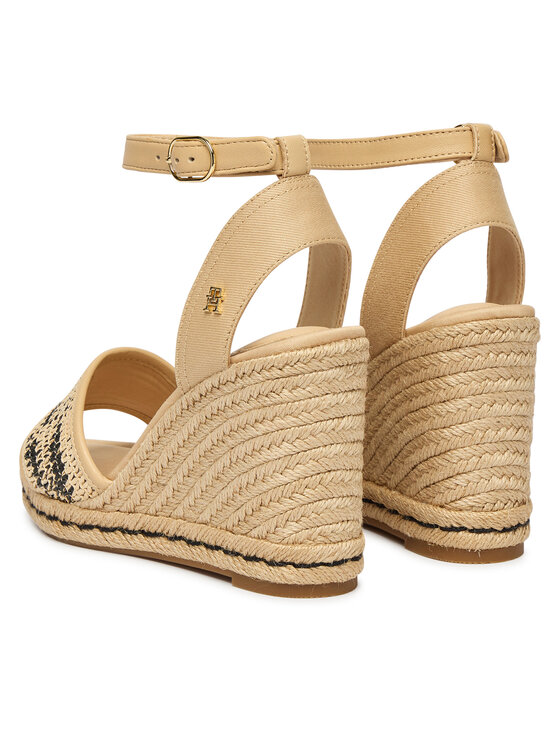 Tommy Hilfiger Espadryle Tommy Hilfiger High Wedge Espad FW0FW09471 Beżowy jasny
