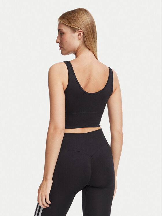 adidas adidas Спортивний бюстгальтер Essentials 3 Stripes Seamless Bralette KZ4109 Чорний