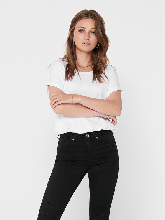 ONLY ONLY Marškinėliai Moster 15106662 Balta Loose Fit