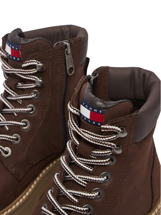 Tommy Jeans Turistická obuv Tommy Jeans Tjw Platform Nubuck Boots EN0EN03114 Hnědá