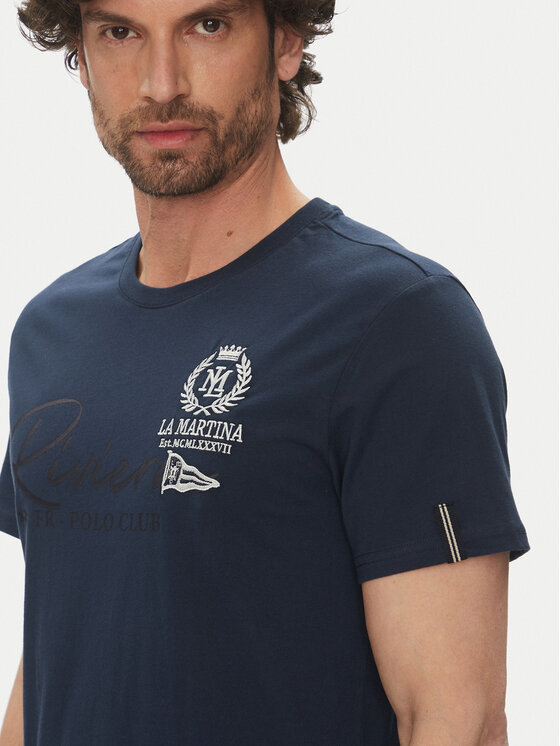 La Martina La Martina Футболка Algernon MAR300 JS206 Cиній Regular Fit