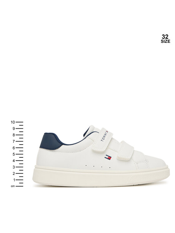 Tommy Hilfiger Sneakersy Tommy Hilfiger Low Cut Velcro Sneaker T1X9-35216-1355 S Bílá