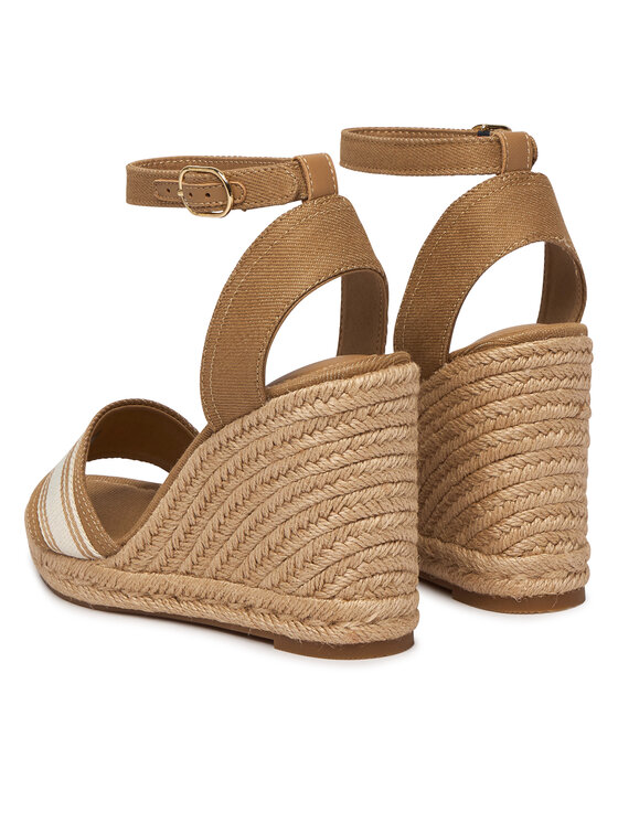 Tommy Hilfiger Espadrile Tommy Hilfiger High Wedge Espad Webbing FW0FW09342 Bej