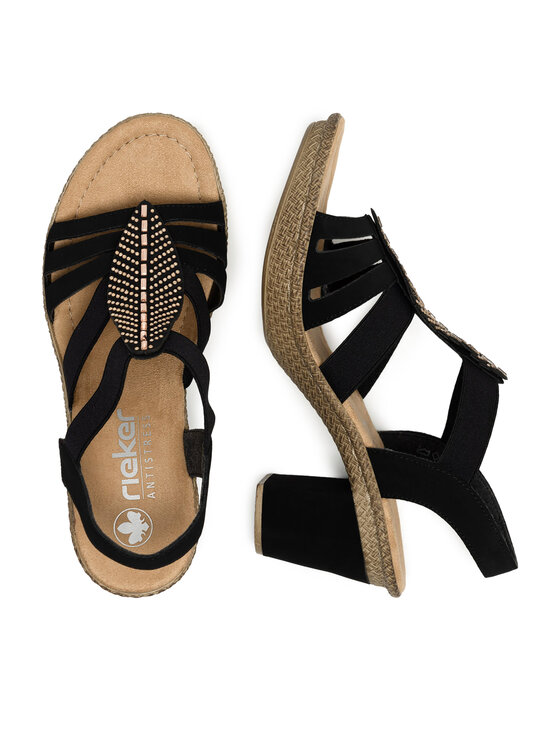Rieker Sandali Rieker 66526-00 Črna