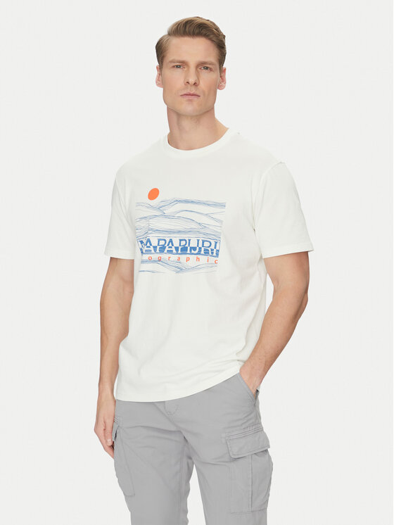 Napapijri Napapijri T-shirt S-Buti NP0A4INM Bianco Regular Fit