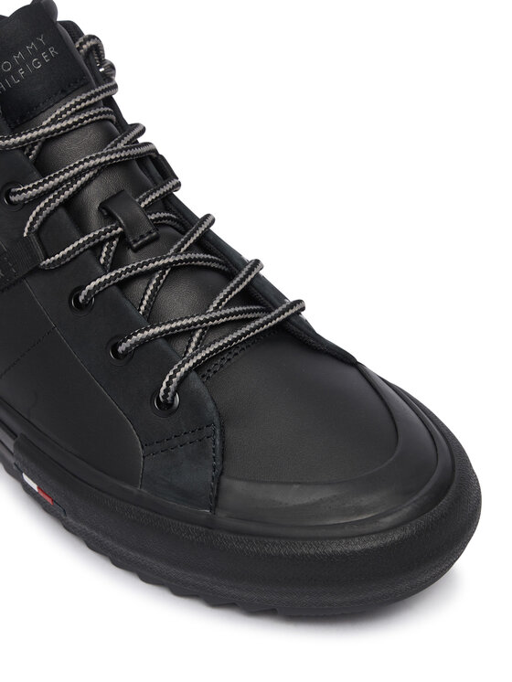 Tommy Hilfiger Laisvalaikio batai Tommy Hilfiger Harlem Street Cleat Winter FM0FM05954 Juoda