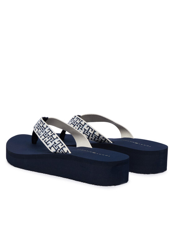 Tommy Hilfiger Infradito Tommy Hilfiger Mono Wedge Summer Sandal FW0FW09696 Blu scuro