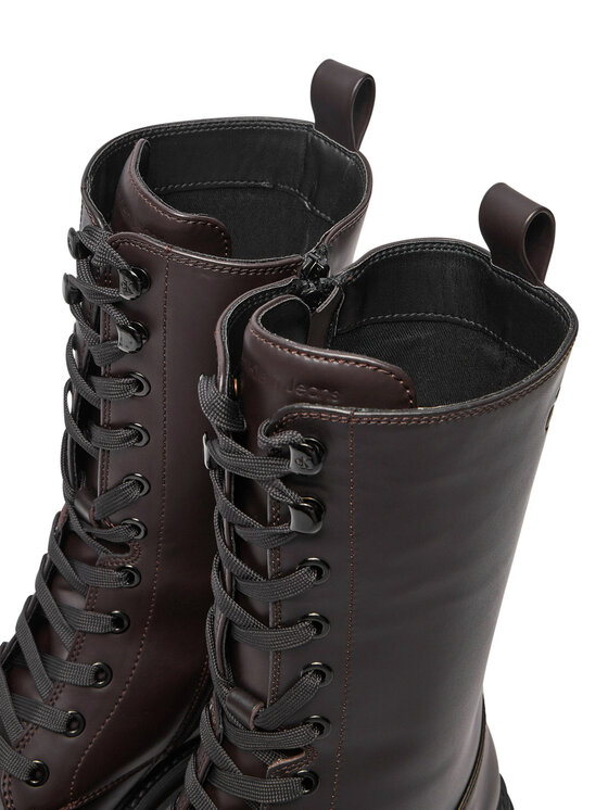 Calvin Klein Jeans Gležnjarji Chelsea Calvin Klein Jeans Flatform Lace Up Boot Mg Lth YW0YW01544 Rjava