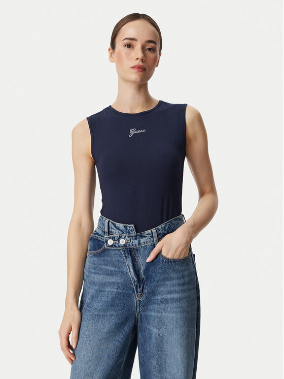 Guess Guess Top W6YP17 K3881 Azul marino Regular Fit
