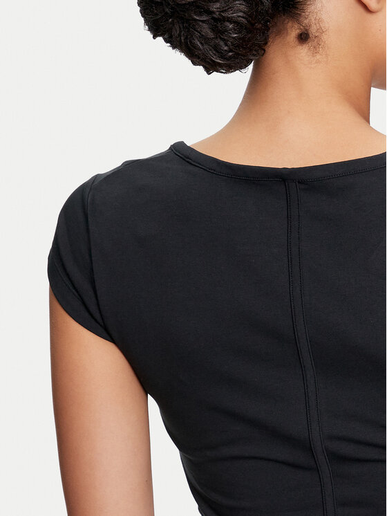 Converse Converse Top W Wordmark Corset Top 10026506-A01 Nero Slim Fit