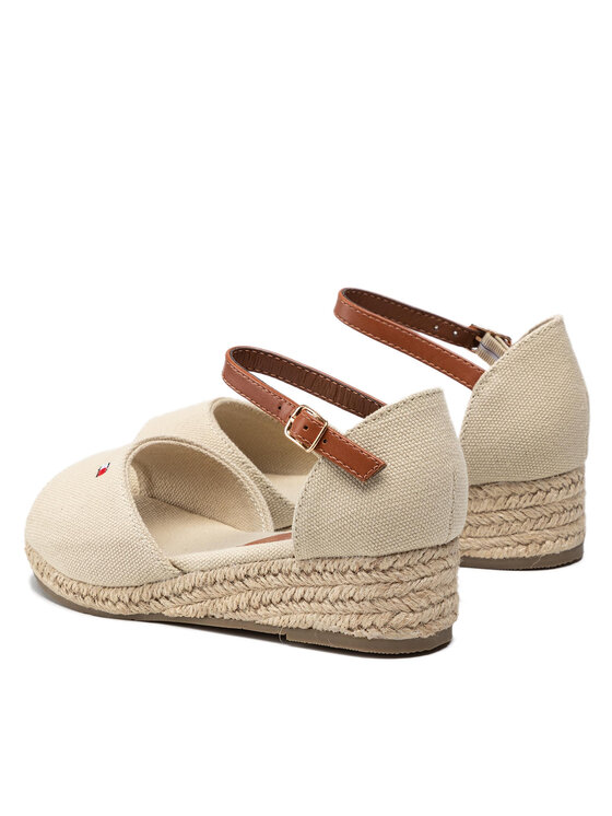 Tommy Hilfiger Espadrilky Tommy Hilfiger Rope Wedge Sandal T3A7-32185-0048 M Béžová