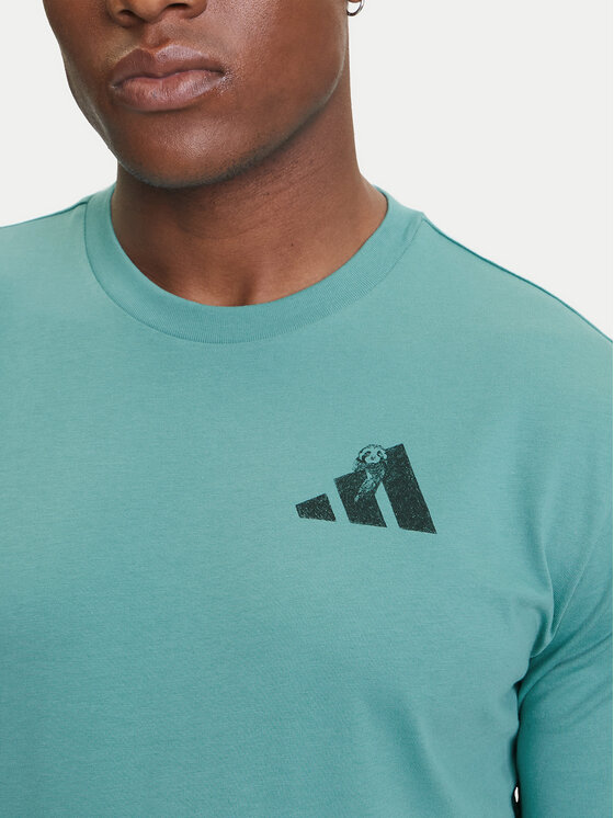 adidas adidas Футболка Yay Sports Verbiage Graphic JY1830 Бірюзовий Regular Fit