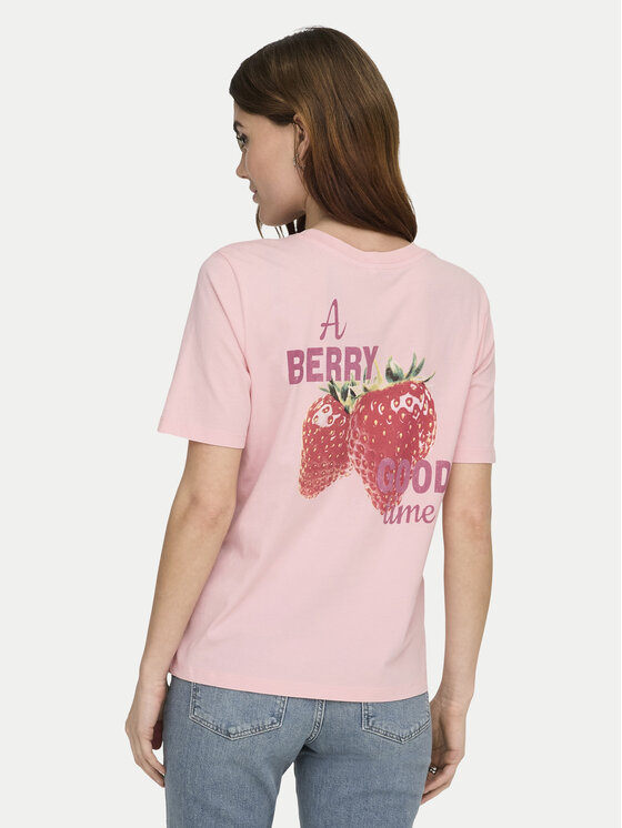 ONLY ONLY Camiseta Lucy 15367829 Rojo Regular Fit