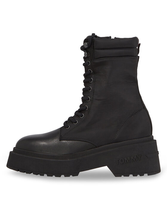 Tommy Jeans Šnurovacia obuv Tommy Jeans Tjw Lace Up Padded Boot EN0EN02405 Čierna
