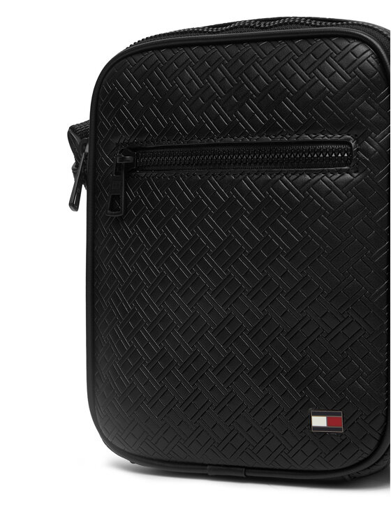 Tommy Hilfiger Maža rankinė Tommy Hilfiger Th Embossed Flag Mini Reporter AM0AM14193 Juoda