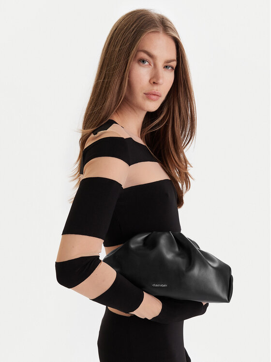Calvin Klein Rankinė Calvin Klein Soft Nappa Clutch K60K610159 Juoda