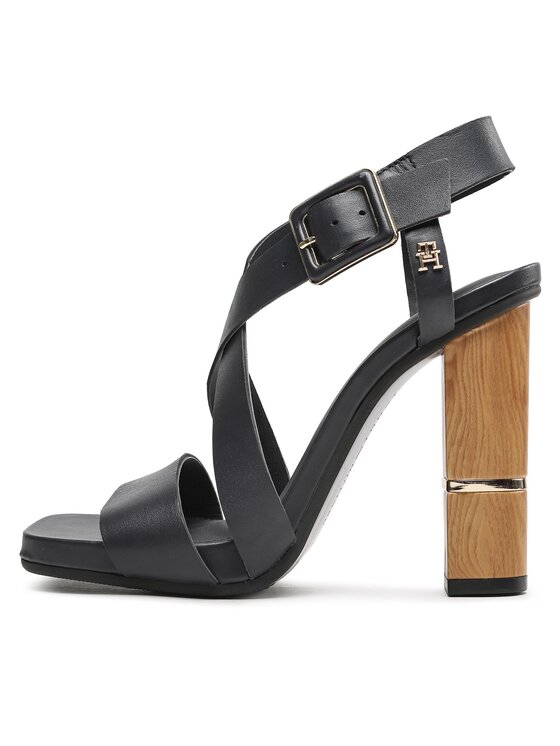 Tommy Hilfiger Sandály Tommy Hilfiger Hardware Block High Heel FW0FW07016 Tmavomodrá