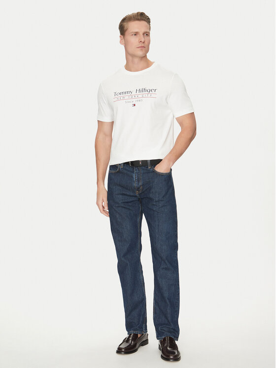 Tommy Hilfiger Tommy Hilfiger Majica Center Stack MW0MW38621 Bela Regular Fit