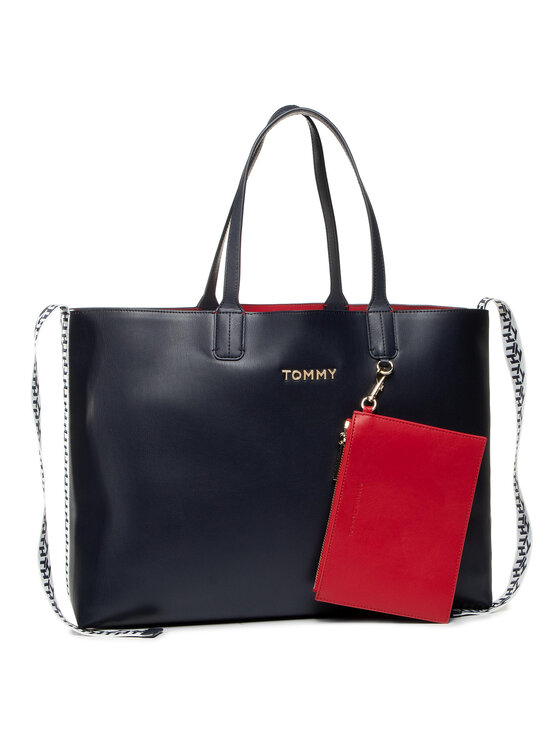 Tommy Hilfiger Geantă Tommy Hilfiger Iconic Tommy Tote AW0AW07948 Bleumarin