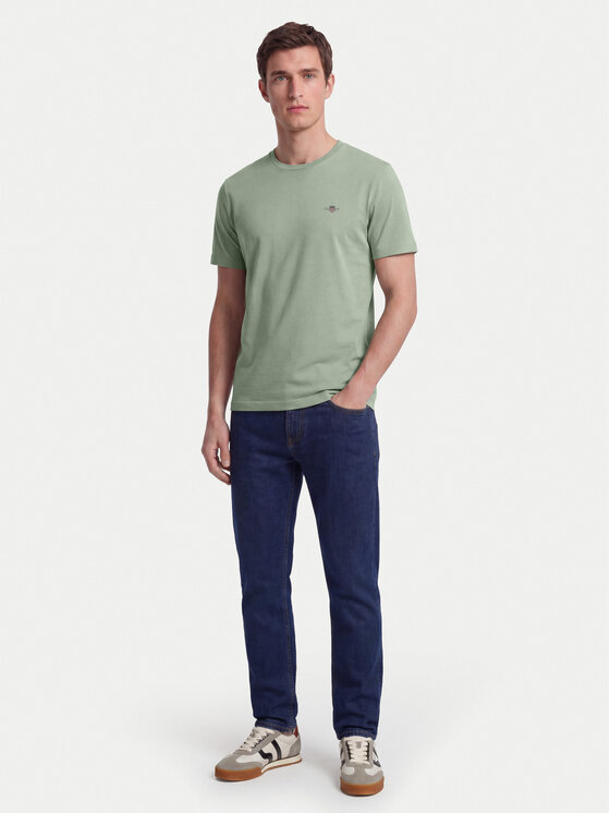 Gant Gant T-shirt Shield 2003184 Verde chiaro Regular Fit