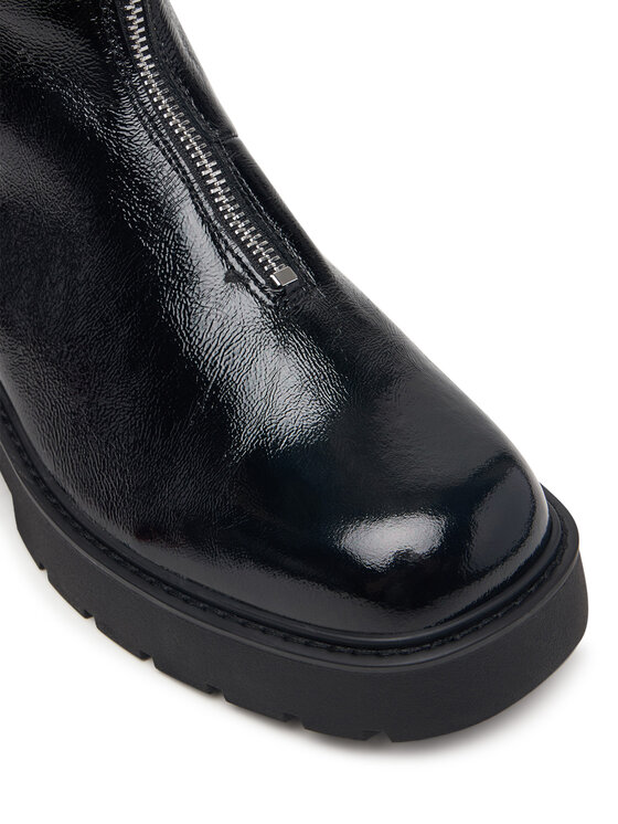 Calvin Klein Botine Calvin Klein Chunky Zip Boot Shiny Lth HW0HW03200 Negru