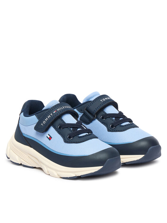 Tommy Hilfiger Sneakersy Tommy Hilfiger Low Cut Lace-Up/Velcro Sneaker T1X9-35260-1844 M Niebieski