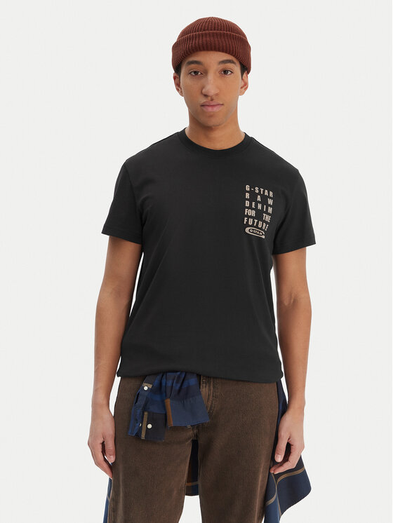 G-Star Raw G-Star Raw Camiseta Text Chest D25968-C506 Negro Regular Fit