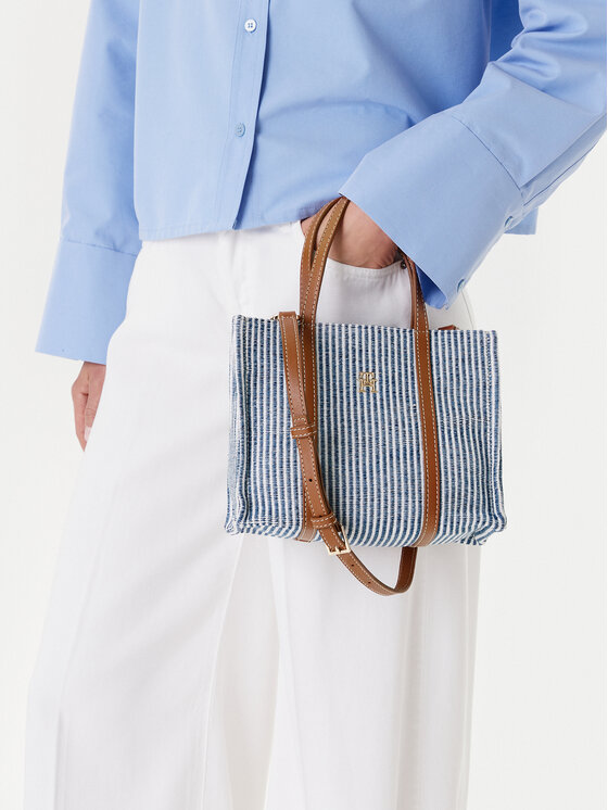 Tommy Hilfiger Kabelka Tommy Hilfiger Th Premium Beach Le Mini Tote AW0AW17208 Modrá