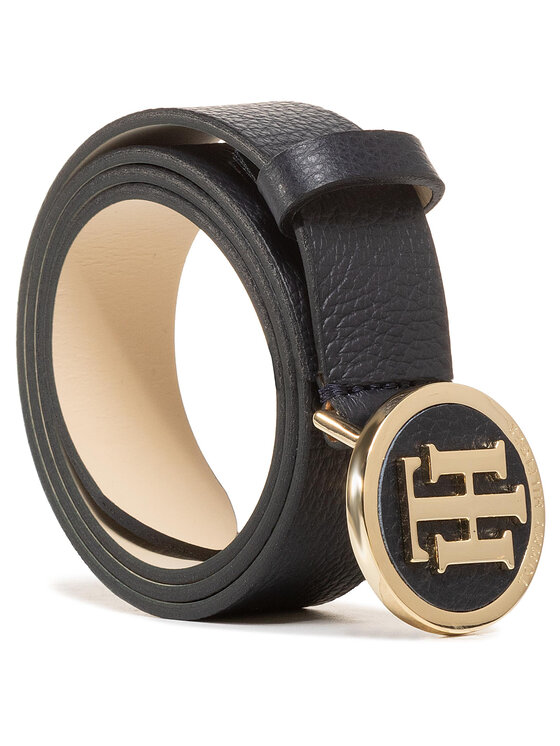 Tommy Hilfiger Дамски колан Tommy Hilfiger Th Round Buckle Belt 3.0 AW0AW08605 Тъмносин