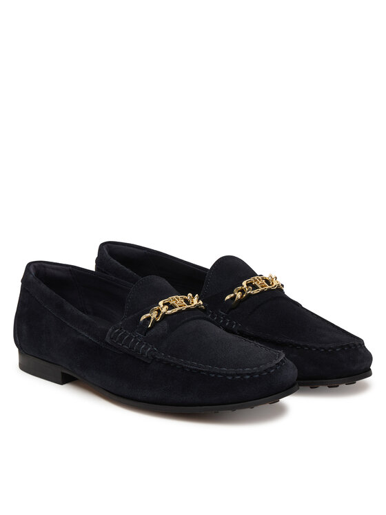 Tommy Hilfiger Mokasinke Tommy Hilfiger Th Chain Suede Loafer FW0FW09327 Tamnoplava