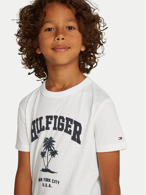 Tommy Hilfiger Tommy Hilfiger T-shirt Palm Print KB0KB09649 D Bijela Regular Fit