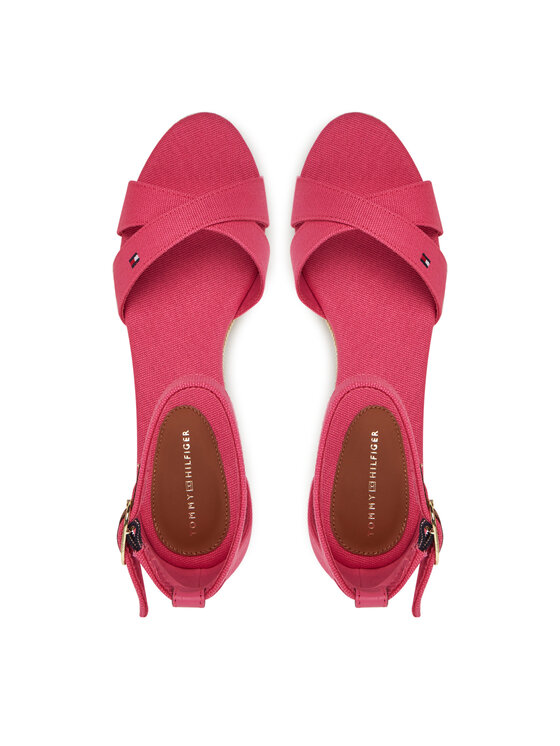 Tommy Hilfiger Sandály Tommy Hilfiger Flag Criss-Cros Mid Wedge Espad FW0FW08481 Růžová