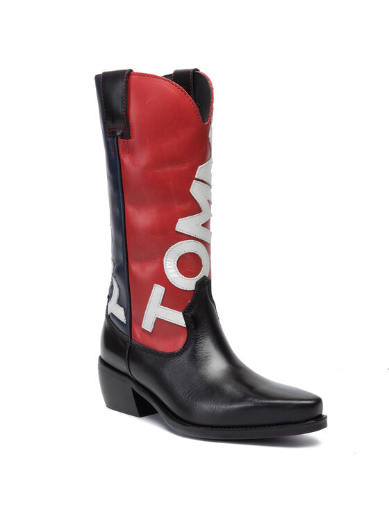 Tommy Jeans Polokozačky Tommy Jeans Heritage Cowboy Boot EN0EN000621 Černá