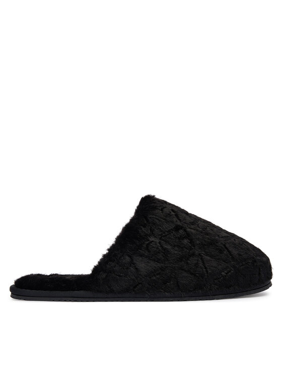 Calvin Klein Naminės šlepetės Calvin Klein Home Slipper Fur Aop HW0HW03218 Juoda