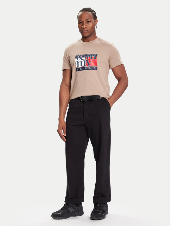 Tommy Jeans Tommy Jeans Camiseta DM0DM21977 Beis Regular Fit