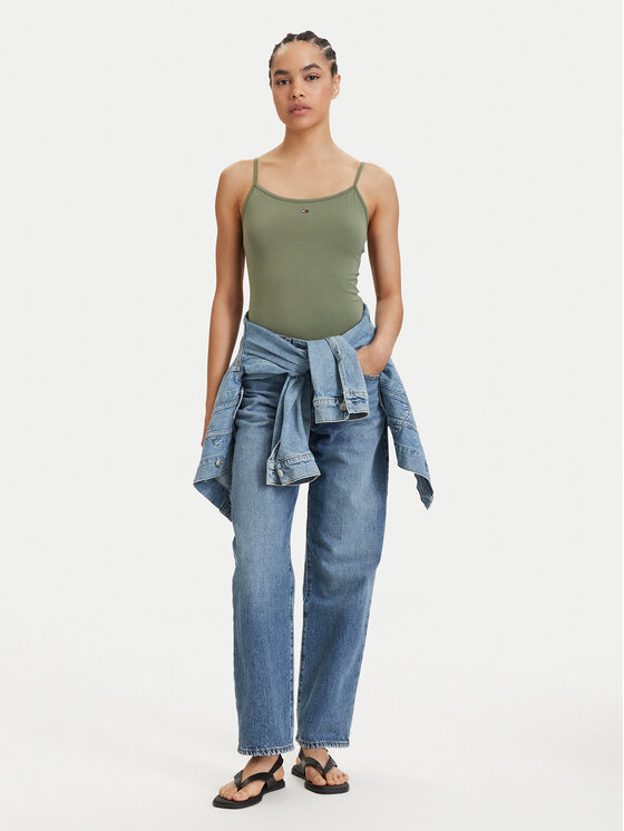 Tommy Jeans Tommy Jeans Top Essential DW0DW20675 Verde Slim Fit