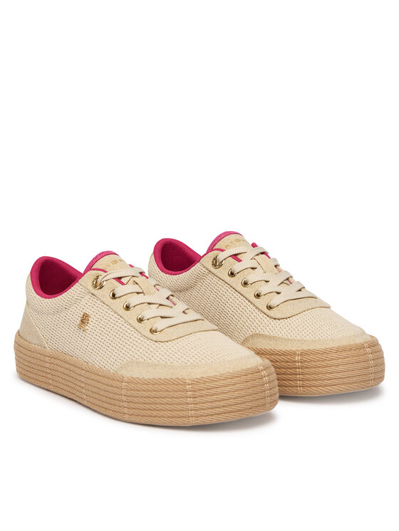 Tommy Hilfiger Εσπαντρίγιες Tommy Hilfiger Th Foxing Platform Rope FW0FW09173 Μπεζ