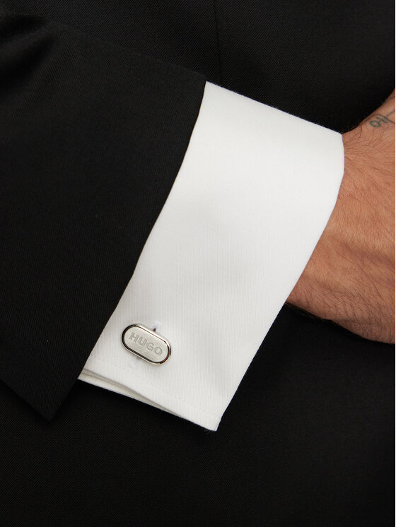 HUGO Manžetové gombíky Hugo E-Classic 50494892 Strieborná