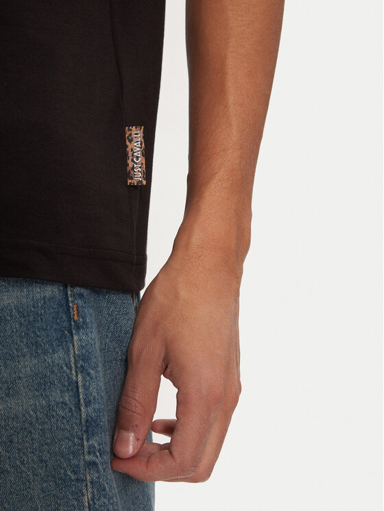Just Cavalli Just Cavalli Majica 77OAHT02 Črna Regular Fit