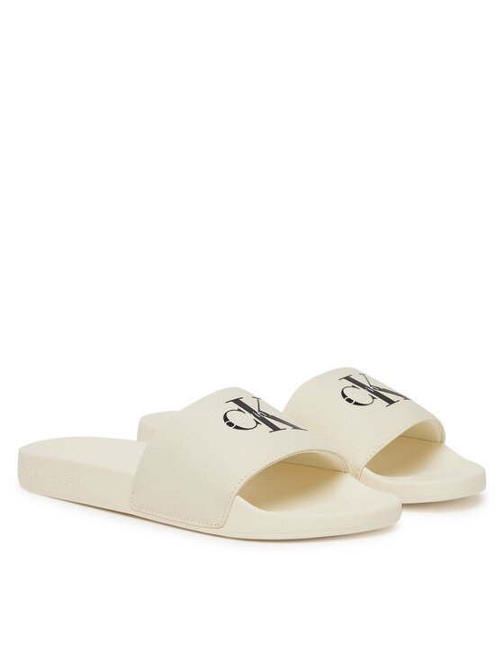 Calvin Klein Jeans Japonke Calvin Klein Jeans Slide Monogram Wn Logo Ck YW0YW01967 Bež