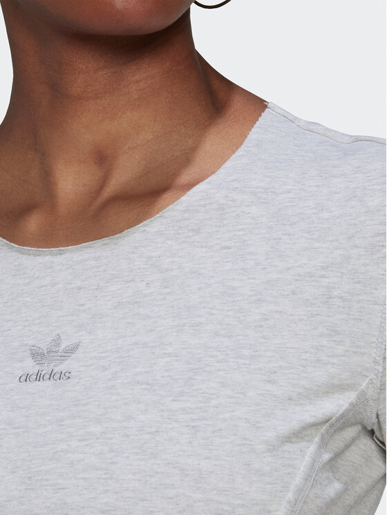 adidas adidas T-shirt Crop Loungewear HL9130 Grigio Regular Fit