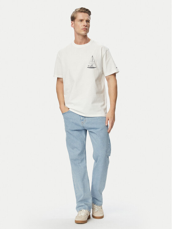 Tommy Jeans Tommy Jeans Camiseta Sailboat DM0DM23184 Blanco Regular Fit