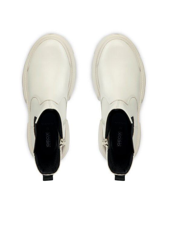 Geox Polokozačky Geox J Junette J36HVE 0BCNH C1M9B D Écru
